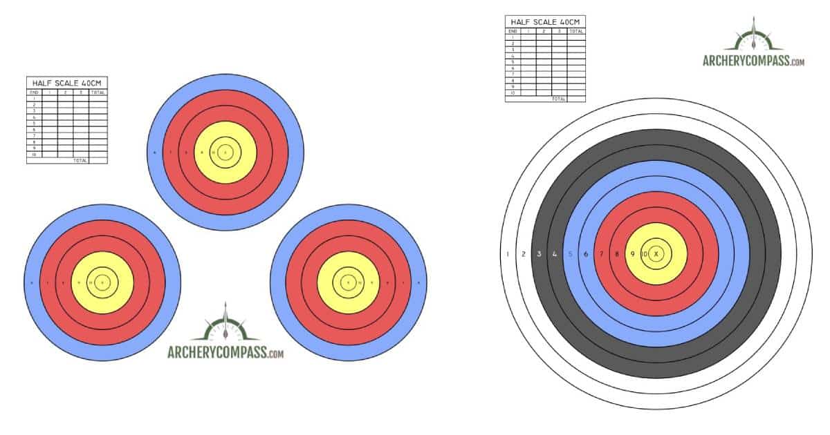 40cm Target Guide - Printable Reduced Targets